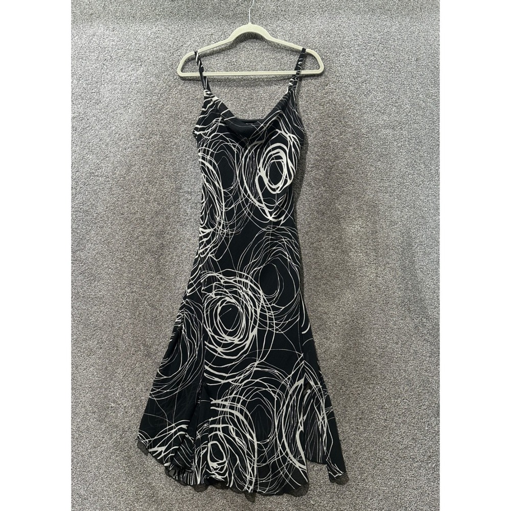 VTG Believe Abstract Swirl Cowl Neck Maxi Dress Size 10 Y2K 90s Grunge Goth Emo